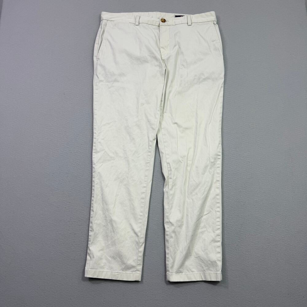 Vineyard vines Chino Pants Men's 35x30 Beige White Straight Flat Front Preppy
